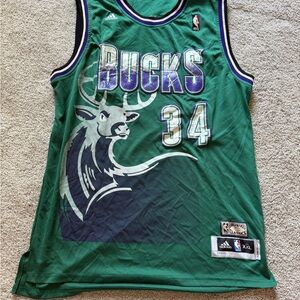 Ray Allen Adidas Hardwood Classic Authentic Bucks Basketball Jersey